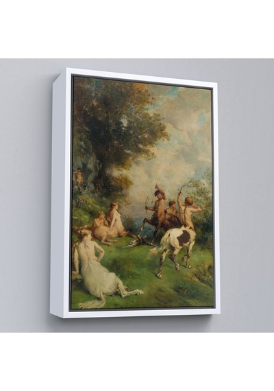 Çerçeveli Eugene Fromentin'in Sentorlar, At Adamlar Tablosu-6326