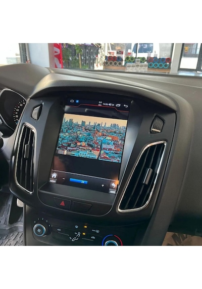 For-x Ford Focus 3-4 Tesla 2012-2018 -9.7'' Qled Android Gerçek 4+64 Gb / 4 Çekirdek 1.6ghz / Wıfı 5.0ghz / Bt 5.4-kablosuz Carplay-ahd Hd Geri Görüş Kamera  9"