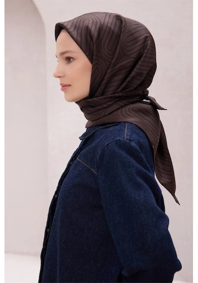 Belli İpek Twill Eşarp 4209d01 Acı Kahve