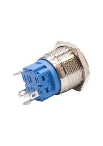 Motorobit 22B-G1-E 22Mm Çıkık Yaylı Işıklı Metal Buton - Kırmızı