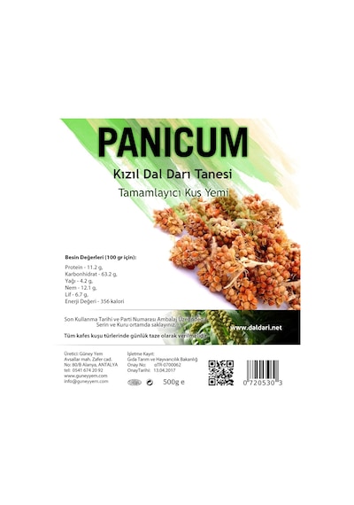 Kızıl Dal Darı Tanesi̇ 500 Gr Pani̇cum