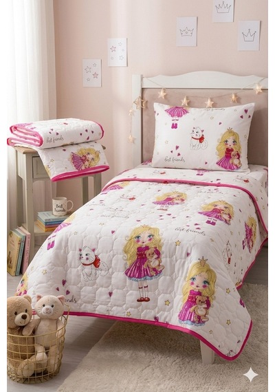 Barbie Takım Genç Kız Ve Çocuk Için Pike Cappitone Çarşaf Yastık