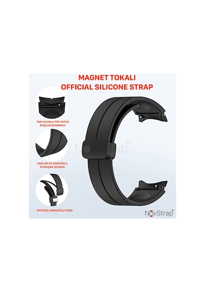 Samsung Galaxy Watch 4 5 Pro 6 40 42 43 44 45 46 47 Mm Uyumlu Kordon Magnet Tokalı Silikon Kayış