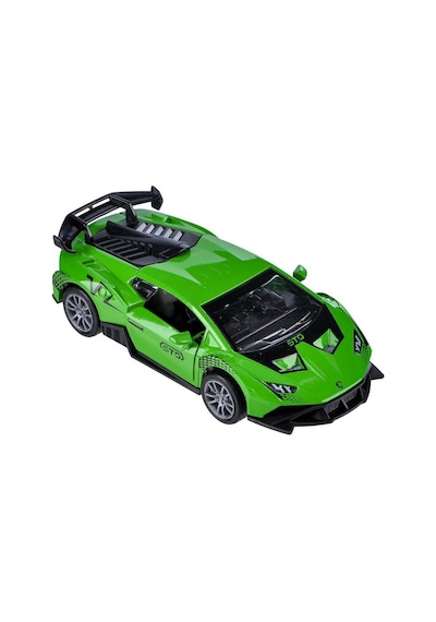 Çek-bırak Mekanizmalı 12cm Süper Sport Model Kapıları Açılabilir Metal Oyuncak Yarış Arabası Yeşil