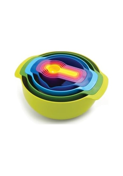 , 40031 Nest 9 Plus Karıştırma Kaseleri, 32.5x26x15cm, Çok Renkli