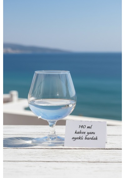 6 Kişilik Cam Ayaklı Kahve Yanı 140 Ml Modern Ve Dekoratif Sunum Beyaz