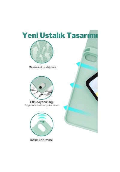 Apple Uyumlu iPad 11. Nesil A16 Çipli 2024 2025 Klavyeli Tablet Kılıfı Klavye + Stand