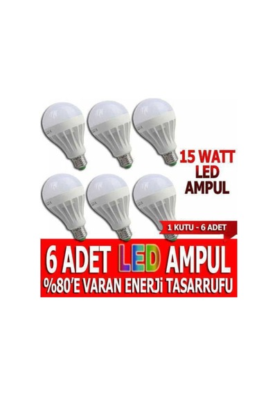 15 Watt Led Ampül 6 Lı Kaliteli