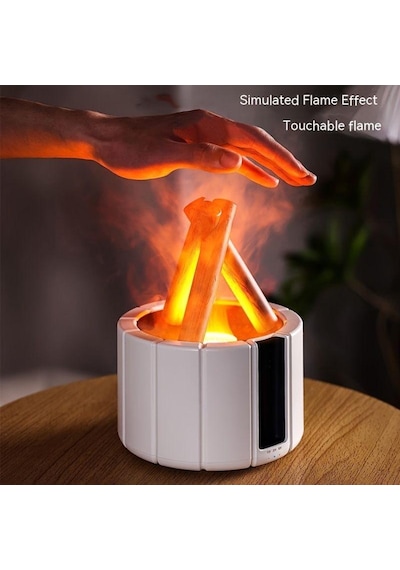 Hava Nemlendirici Aroma Difüzörü 280ml Led Işıklı Kumandalı Alev Simülasyonlu 001