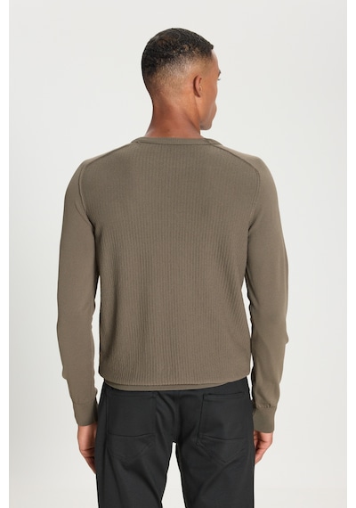 AC&Co / Altınyıldız Classics Erkek Hakı Standart Fit Normal Kesim Bisiklet Yaka Jakarlı Triko Kazak Hakı AC&Co / Altınyıldız Classics Erkek Hakı Standart Fit Normal Kesim Bisiklet Yaka Jakarlı Triko Kazak Hakı