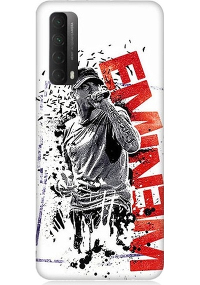Huawei P Smart 2021 Uyumlu Eminem Poster Desenli Silikon Kılıf