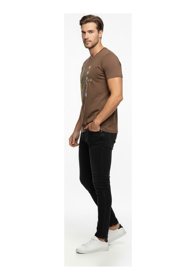 Keep Going Urban Baskılı Erkek Tişört Sportif Günlük Stil Çok renkli