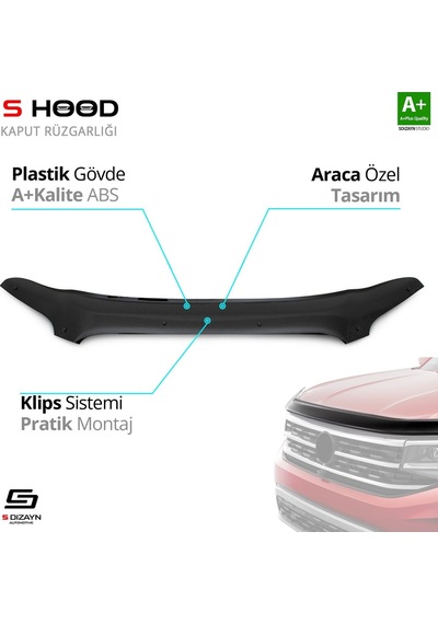 S-dizayn Ford Transit Abs Plastik Kaput Rüzgarlığı 2014-2018 A+kalite