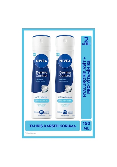 Nivea Derma Control Defend Kadın Sprey Deodorant 150 Ml 2 Adet