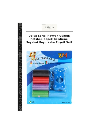 Delux Serisi Hayvan Günlük Petshop Köpek Gezdirme Seyahat Boyu Kaka Poşeti Seti