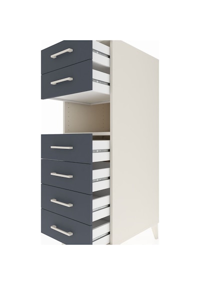 Kronos Dolap Tek Raflı 6 Çekmeceli 44x59x134 Aytaşı-antrasit Aytaşı