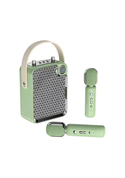 Çift Mikrofonlu 6 Ses Efektli 50 Watt Taşınabilir Bluetooth Hoparlör Yeşil - 874717452