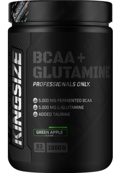 Kingsize Nutrition Bcaa + Glutamine Powder 1000 Gr Yeşil Elma