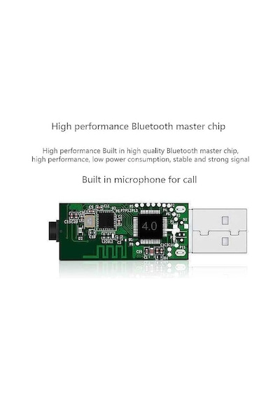 Ayrex Coverzone Usb Bluetooth 5.0 Ses Alıcı Adaptör Aux 3.5mm Çıkışlı Kablosuz Müzik Alıcısı, Hoparlör
