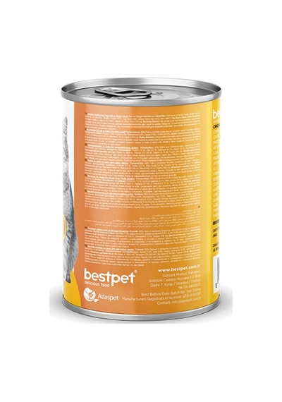 Bestpet Parça Etli Tavuk Etli Yetişkin Kedi Konservesi 6 Adet 400 Gr 243-20015.02