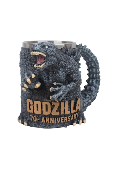 3d Godzilla Tasarımlı Kupa Paslanmaz Çelik İç Hazneli Kulplu Dekoratif Bardak 400 Ml Çok Renkli
