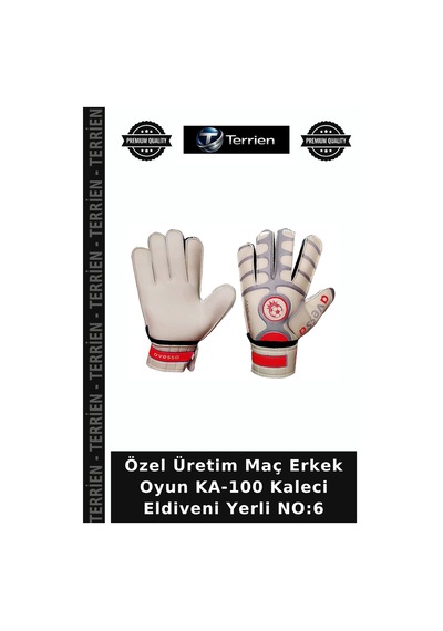 Özel Üretim Maç Erkek Oyun Ka-100 Kaleci Eldiveni Yerli No:6 Çok Renkli