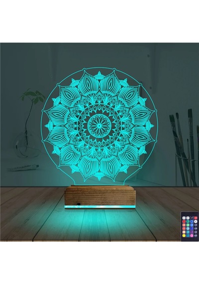 Luvivia Mandala 3d Lamba - Masa Gece Lambası Şeffaf