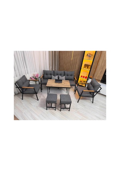 Houseart Lale Balkon, Bahçe - Cafe , Teras , Metal Kanepe Koltuk Takımı ,çay Seti 3+1+1+ 2 Puf Yemek Masası Gri Houseart Lale Balkon, Bahçe - Cafe , Teras , Metal Kanepe Koltuk Takımı ,çay Seti 3+1+1+ 2 Puf Yemek Masası Gri
