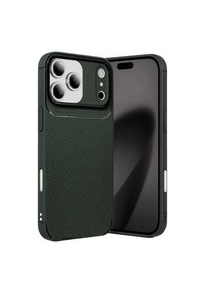 Apple Apple Uyumlu iPhone 17 Pro Auto Focus Karbon Kapak - Koyu Yeşil Koyu Yesil
