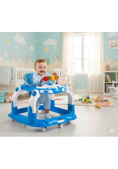 Kornalı Oyuncaklı Mama Tablalı Zıp Zıp Hoppala Yürüteç & Örümcek & İlk Adım