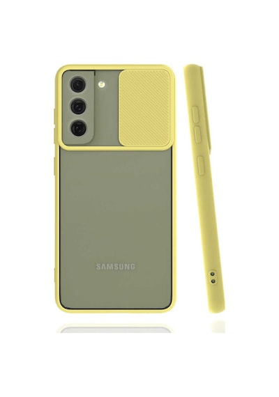 Noktaks Samsung Galaxy Uyumlu S22 Kılıf Slayt Sürgülü Arkası Buzlu Lensi Kapak Siyah T21732