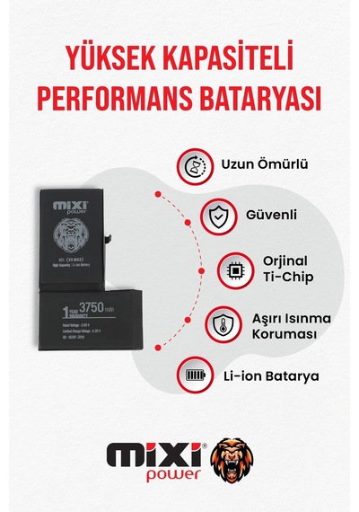 Apple Uyumlu iPhone Xs Max  Yüksek Kapasiteli Batarya, Pil Sağlığı Yüzde Gösterir,