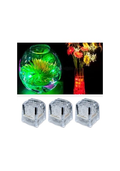 Led Işıklı Buz Küpleri 3 Adet Renkli