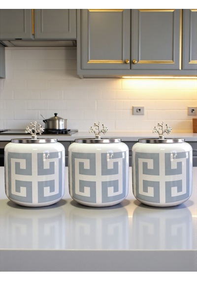 Kahve Köşesi - Gri Versa Desen 1.4 L Baharatlık Gümüş