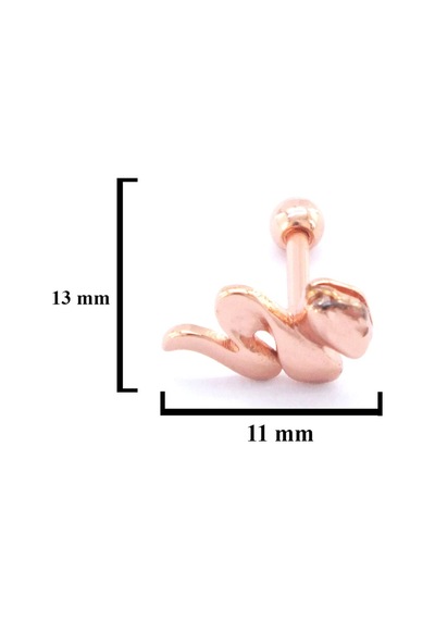 Ferizz 316l Çelik Zirkon Taşlı Rose Yılan Piercing Prc-157 Rose