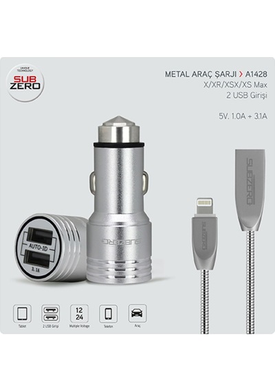 Araba Çakmaklık Şarj Aleti Kablosu Set Plus