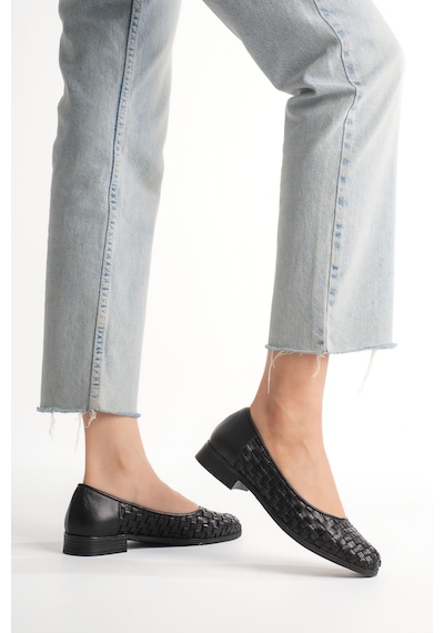 Analin Shoes Kadın Hakiki Deri Örgü Detaylı Babet Siyah Analin Shoes Kadın Hakiki Deri Örgü Detaylı Babet Siyah