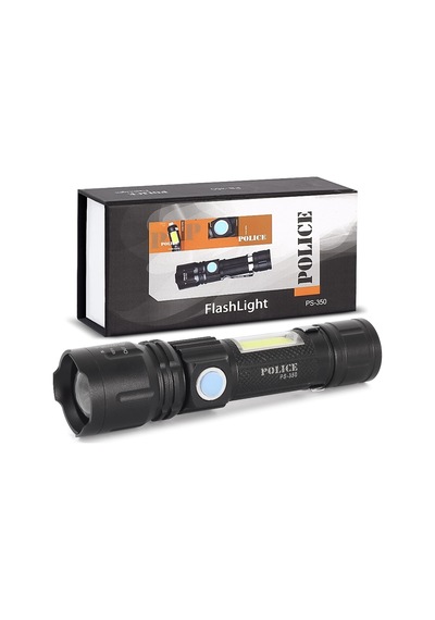 Ps-350 Kırmızı İkaz Işıklı 13.5 Cm Zoomlu Mıknatıslı Usb Şarjlı El Feneri
