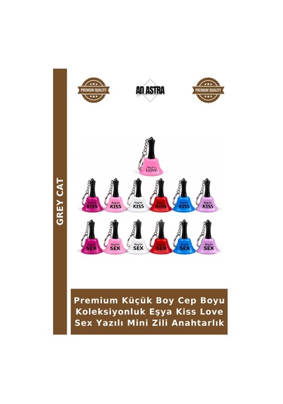 Premium Küçük Boy Cep Boyu Koleksiyonluk Eşya Kiss Love Yazılı Mini Zili Anahtarlık