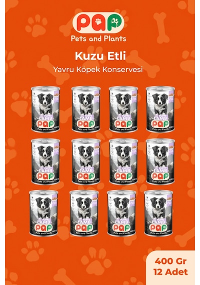 Pets And Plants Kuzu Etli Yavru Köpek Konservesi 12 x 400 G