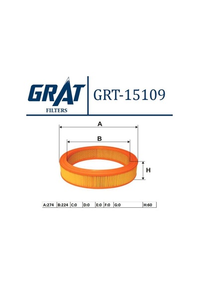 Hava Filtresi Grat 15109 Volkswagen Polo / Golf / Bora 1994+ Oem 032129620