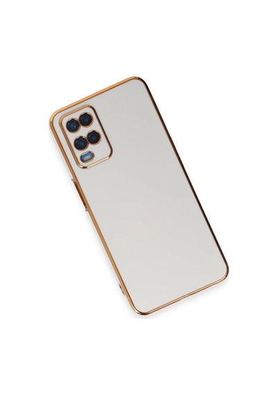 Oppo A54 4g Kılıf Volet Silikon - Beyaz Düz Renkli