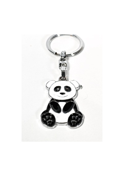 Moncuk Design Panda Siyah Ve Beyaz Metal Anahtarlık Çok Renkli