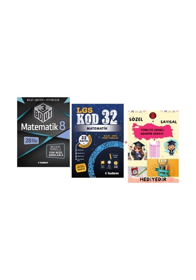 Tudem Yayınları Lgs Matematik 3 Boyut Beceri Temelli Soru Bankası - Matematik Kod 32 Deneme - Hediye