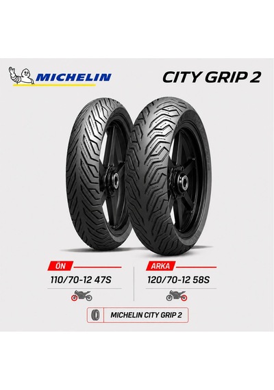 Michelin City Grip 2 110/70-12 47s - 120/70-12 58s Ön Arka Motosiklet Lastik Takımı