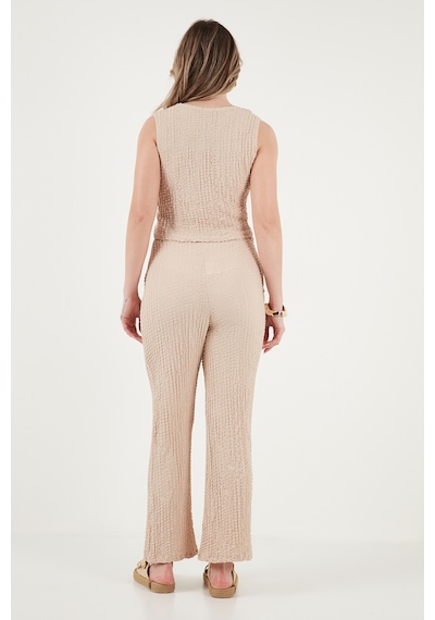 Lela Regular Fit V Yaka Yelek-pantolon Gofre Takım Bayan Takım 5866484 Vizon Lela Regular Fit V Yaka Yelek-pantolon Gofre Takım Bayan Takım 5866484 Vizon