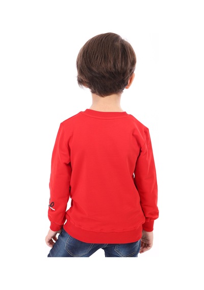 Toontoy Kids Toontoy Erkek Çocuk Football Baskılı Sweatshirt Kırmızı