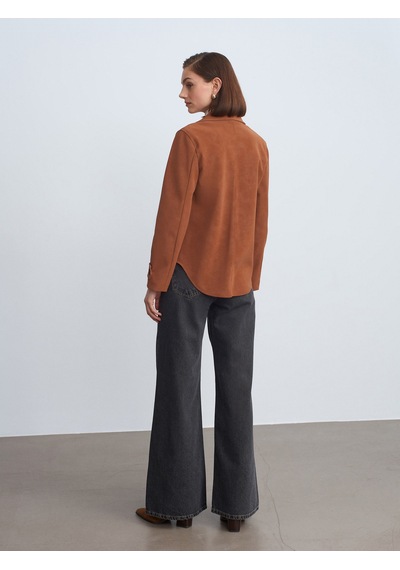 Dilvin 60778 Süet Ceket-camel Camel