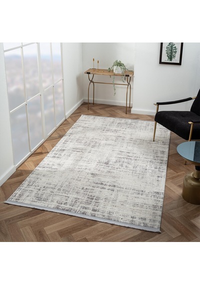 Scala Sc008g Gri Halı Modern Desenli Tozu Az Akrilik Salon Halısı Yatak Odası Mutfak Koridor