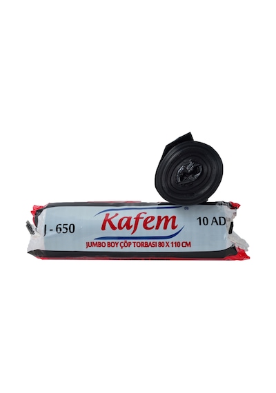 Kafem j650 Jumbo Boy Çöp Poşeti 5 x 10'lu Siyah 80 x 110 CM